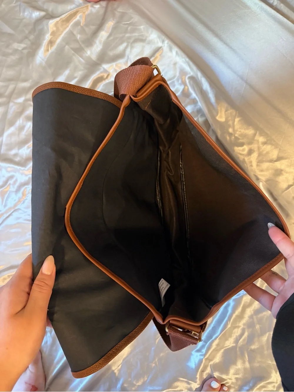 Karl Lagerfeld Brown Messenger Bag - Adjustable Strap